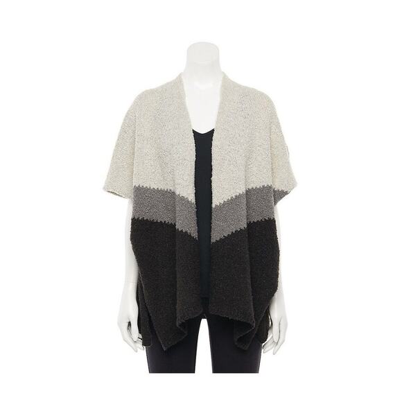 Sonoma Women's One Size Goods For Life Boucle Color‎ Block Ruana Sweater New - Picture 6 of 7